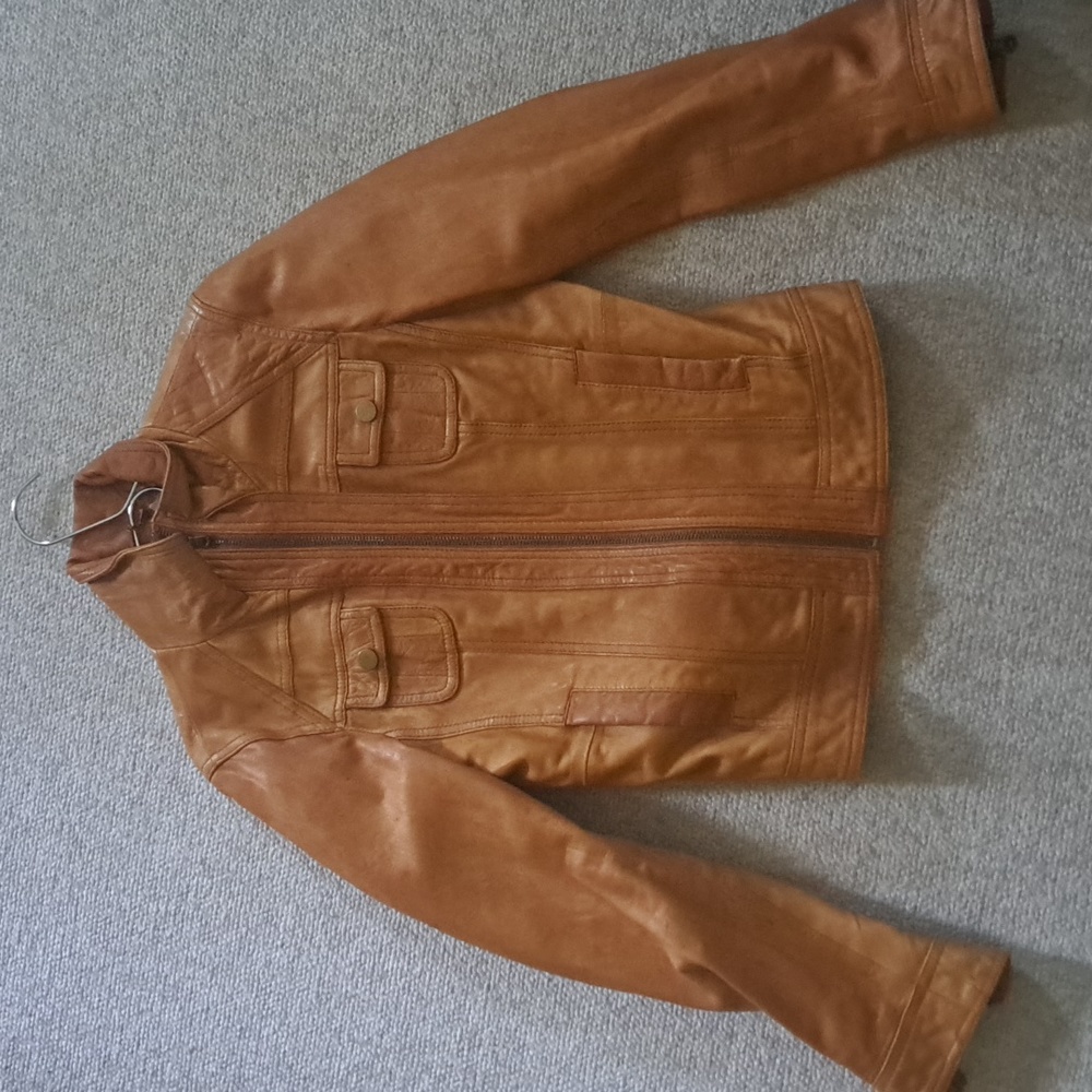 Genuine leather moto jacket